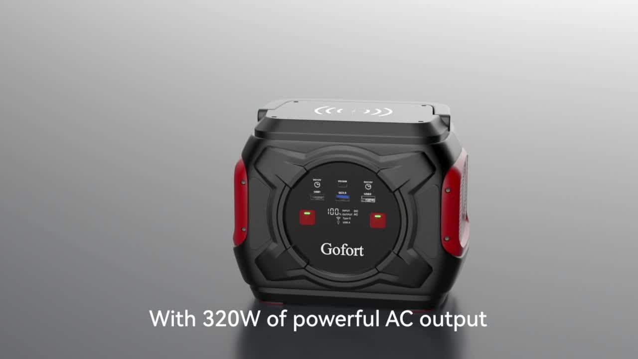 【FlashFish】 Introduce Gofort A301- RED Portable Power Station 320W