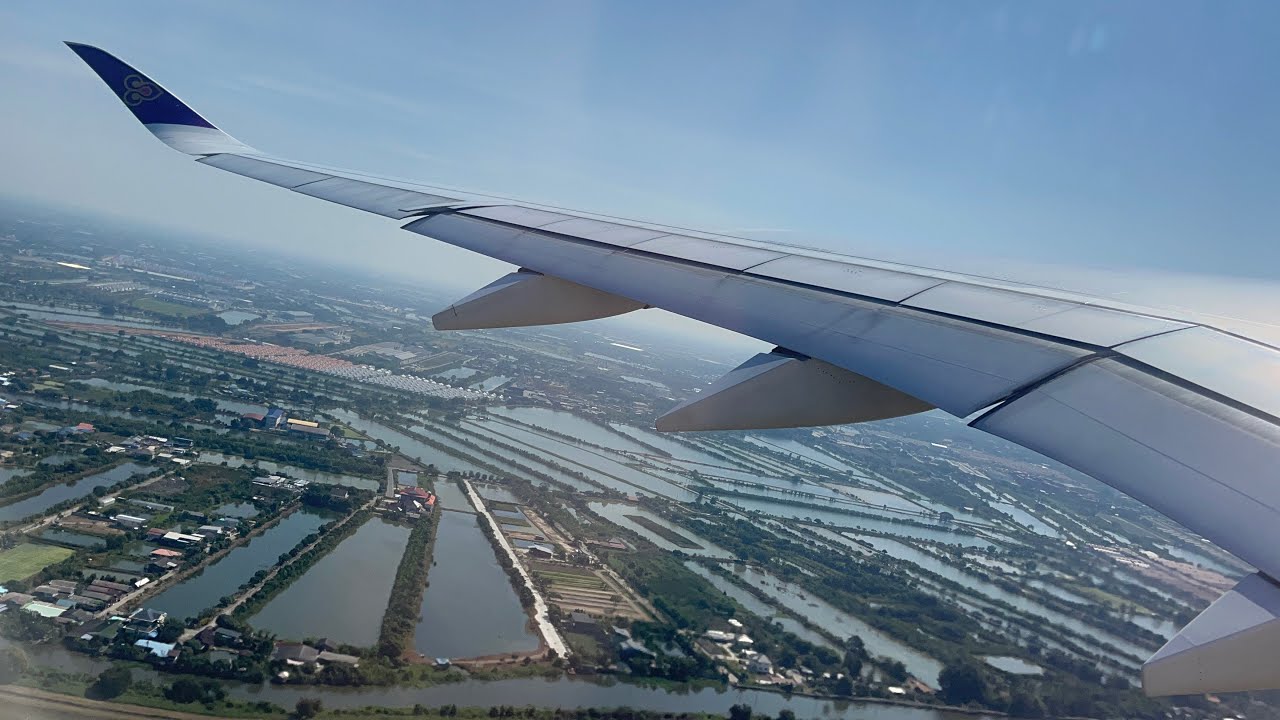 CITY VIEWS | Thai Airways A350-900 Takeoff from Bangkok Suvarnabhumi Airport