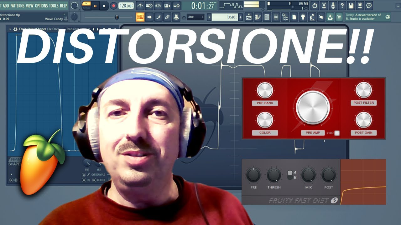 FL Studio DISTORSIONE con Fruity Fast Dist, Fruity Blood Overdrive e Fruity Waveshaper Tutorial ita