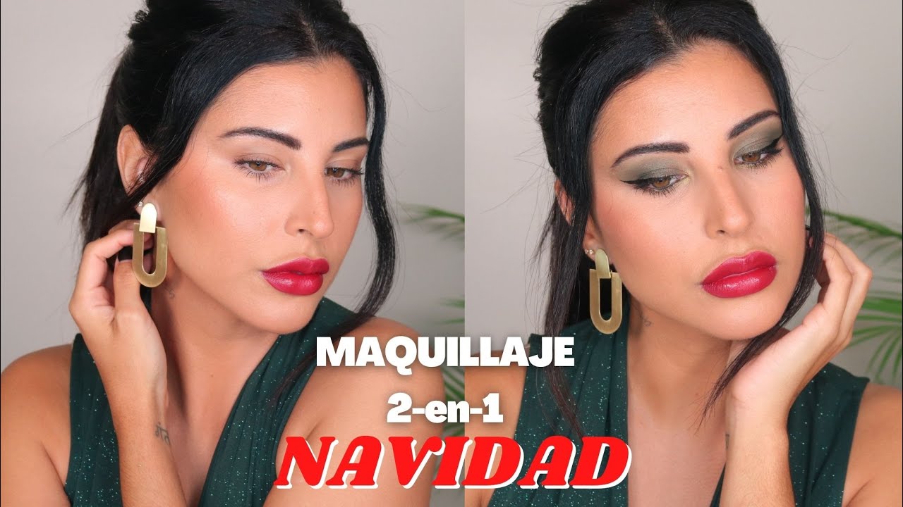 MAQUILLAJE 2 en 1 para NAVIDAD | de día a noche!