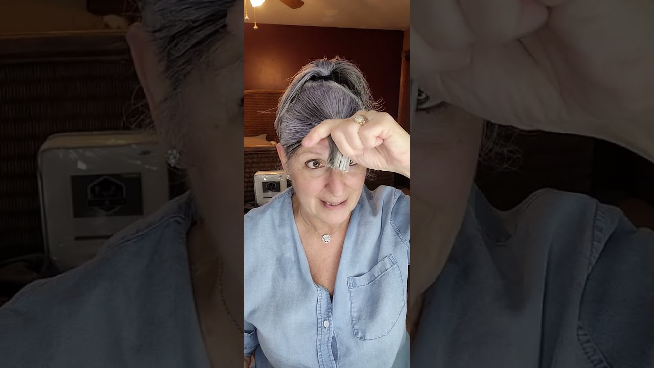 Butterfly Cut/ using Brad Mondos' tutorial/ silver hair cut