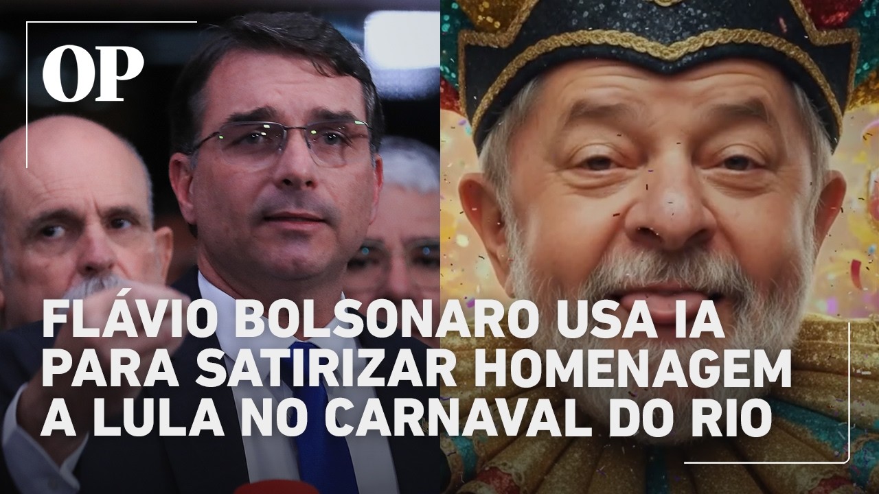 Fl&aacute;vio Bolsonaro posta v&iacute;deo com intelig&ecirc;ncia artifical para ironizar samba-enredo de Lula; veja