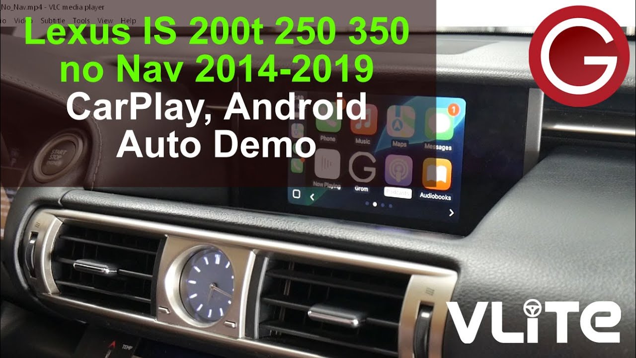 Беспроводная поддержка CarPlay и Android Auto на Lexus IS 200t 250 300 350 2014–2019 без навигаци...
