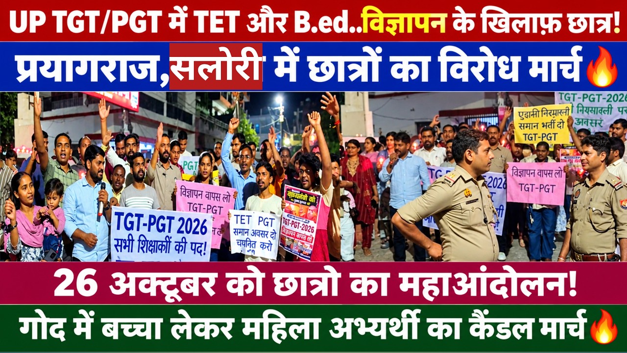 Up tgt pgt में TET और b.ed के खिलाफ़ छात्रों का प्रदर्शन. सलोरी,प्रयागराज #uptgt #pgt #upessc #news