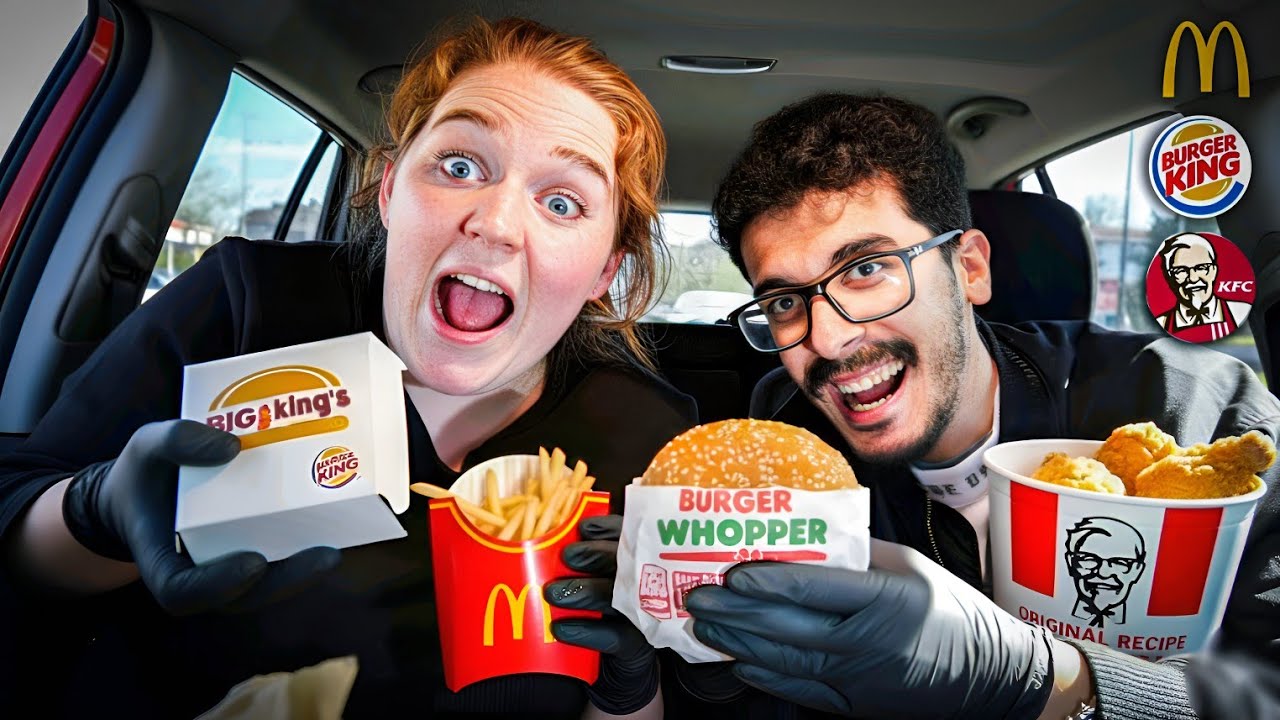 جربنا اشهر 3 ثلاث مطاعم اوربية وعالمية😍 داخل السيارة 🚗 | الصدمة بأخر مطعم 😱