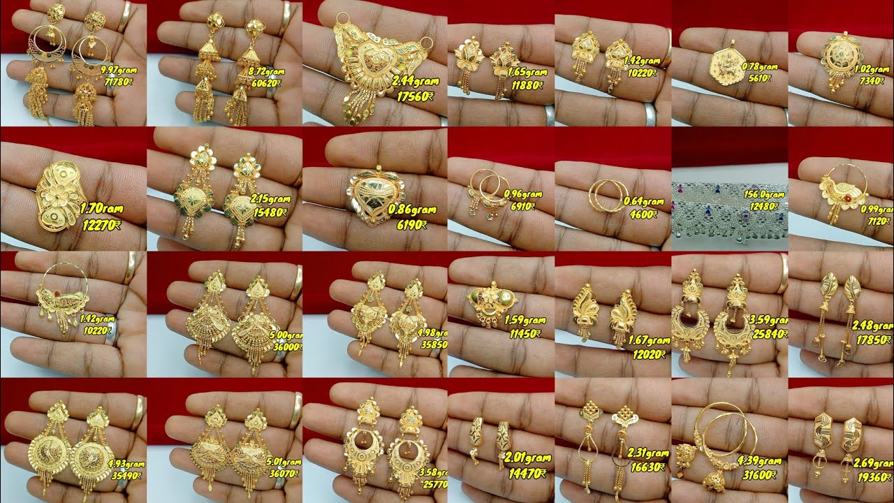 लेटेस्ट में gold and silver jewellery collection with price 2025 || 18k Hallmark jewellery design