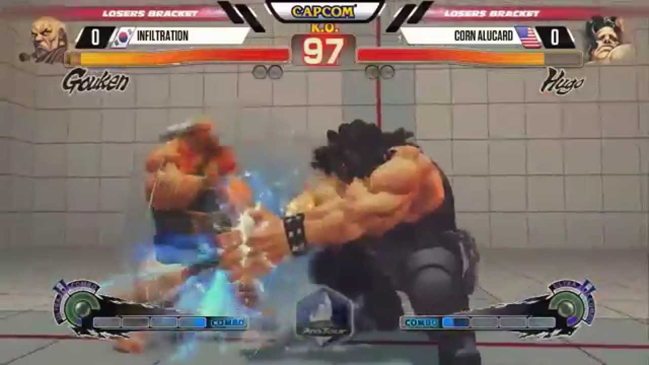 Infiltration (Gouken) vs Corn Alucard (Hugo, Sagat) - CEO 2015 USF4