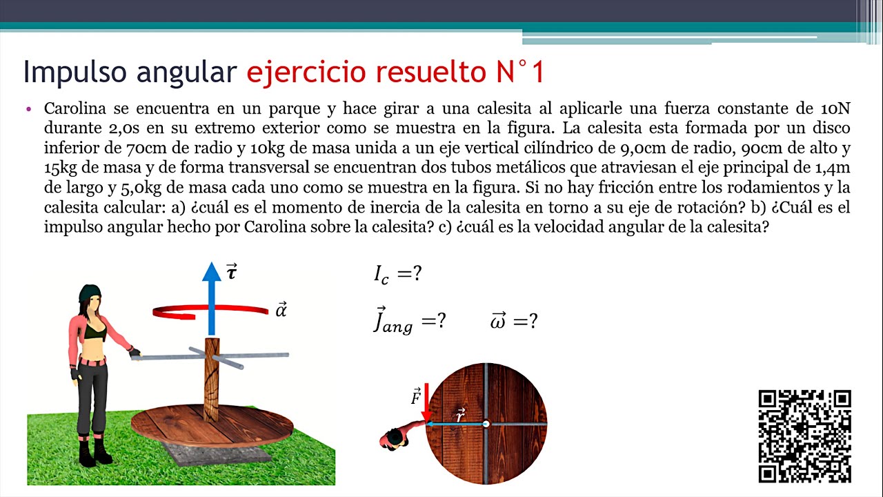IMPULSO ANGULAR FISICA y TEOREMA DEL IMPULSO ANGULAR y el momento angular EJERCICIOS RESUELTOS N°1