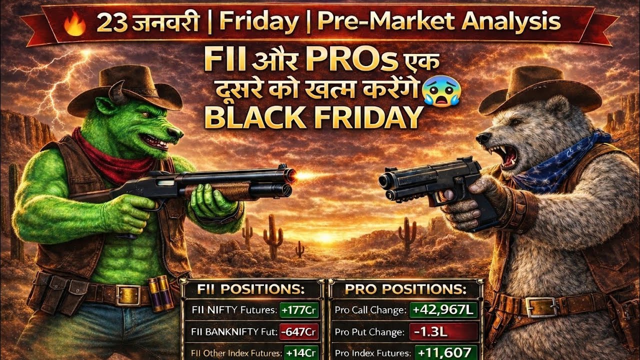 Pre Market Analysis & Report | FII DII & F&O Data | Nifty, Bank Nifty, Sensex Analysis | 23 Jan