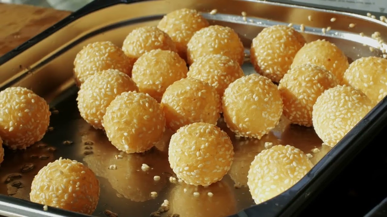 Sesame Balls (Jian Dui): Deep-Fried Delight with Red Bean Filling | Part 2