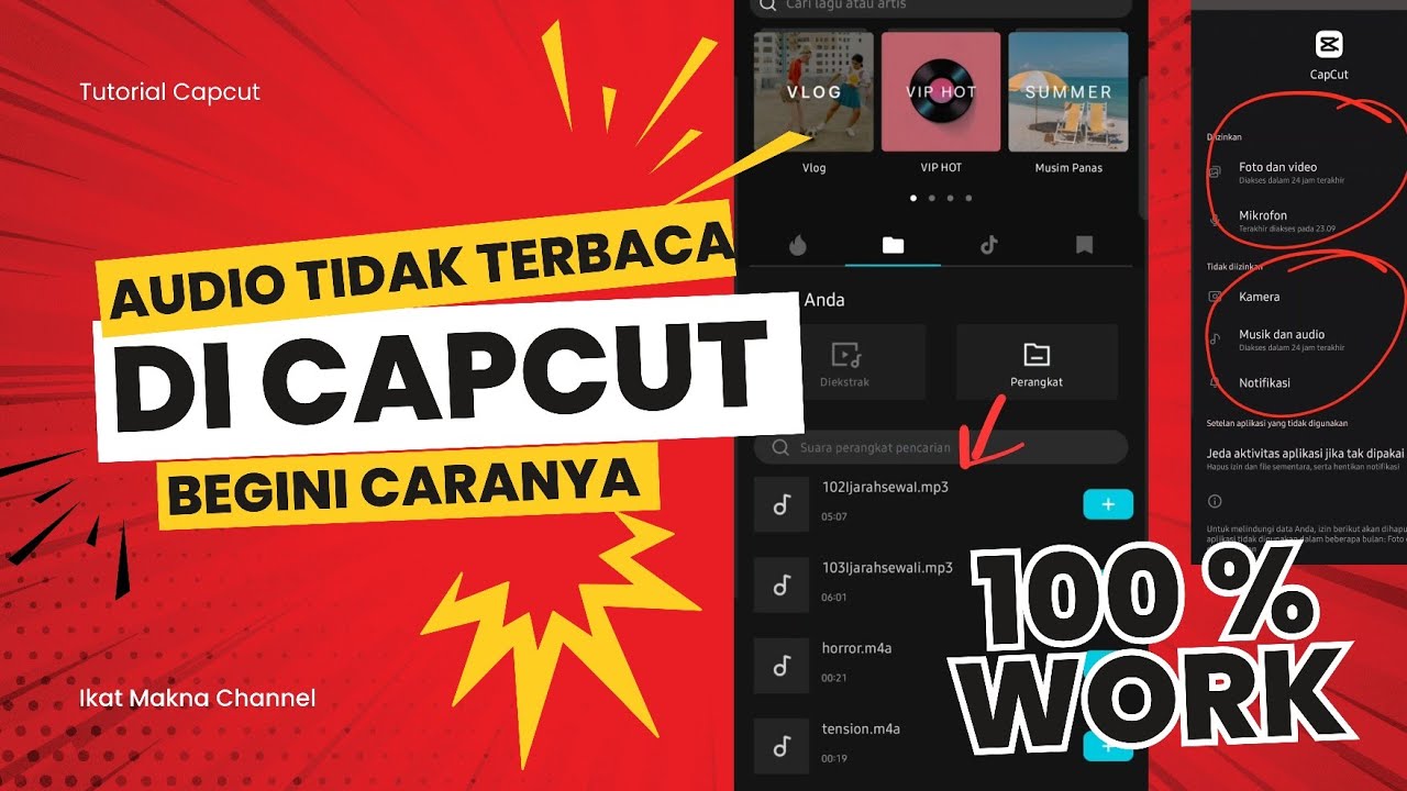 KENAPA AUDIO DI HP TIDAK TERBACA DI CAPCUT ⁉️ INI CARANYA WORK 100% ‼️ BUKA PENGATURAN - APLIKASI