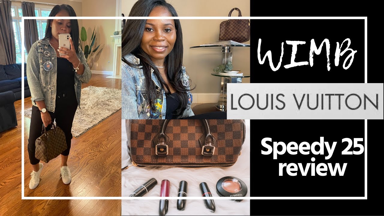 WIMB + Louis Vuitton Speedy 25 Review |  Luxury on a budget | Poshmark Review | What's in my bag