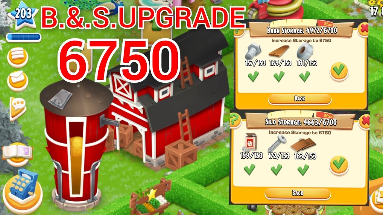 Hay Day How To Upgrade Barn And Silo 6750 & Gameplay Level 203 #hayday#farming #games #trending 