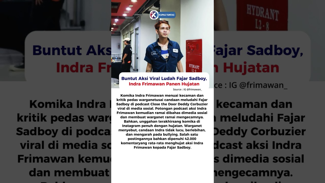 Buntut Aksi Viral Ludah Fajar Sadboy, Indra Frimawan Panen Hujatan