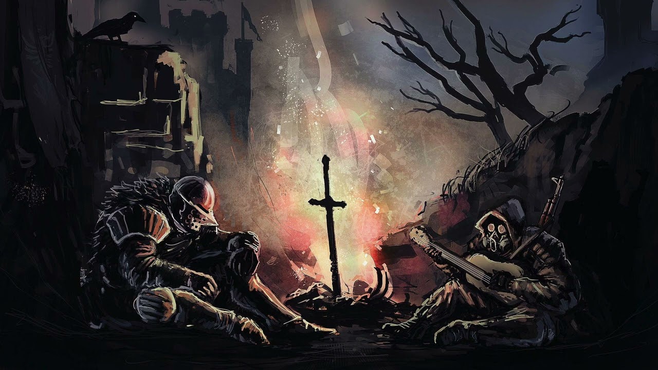 Dark Souls Menu Theme Extended [Rain/Storm Sounds]