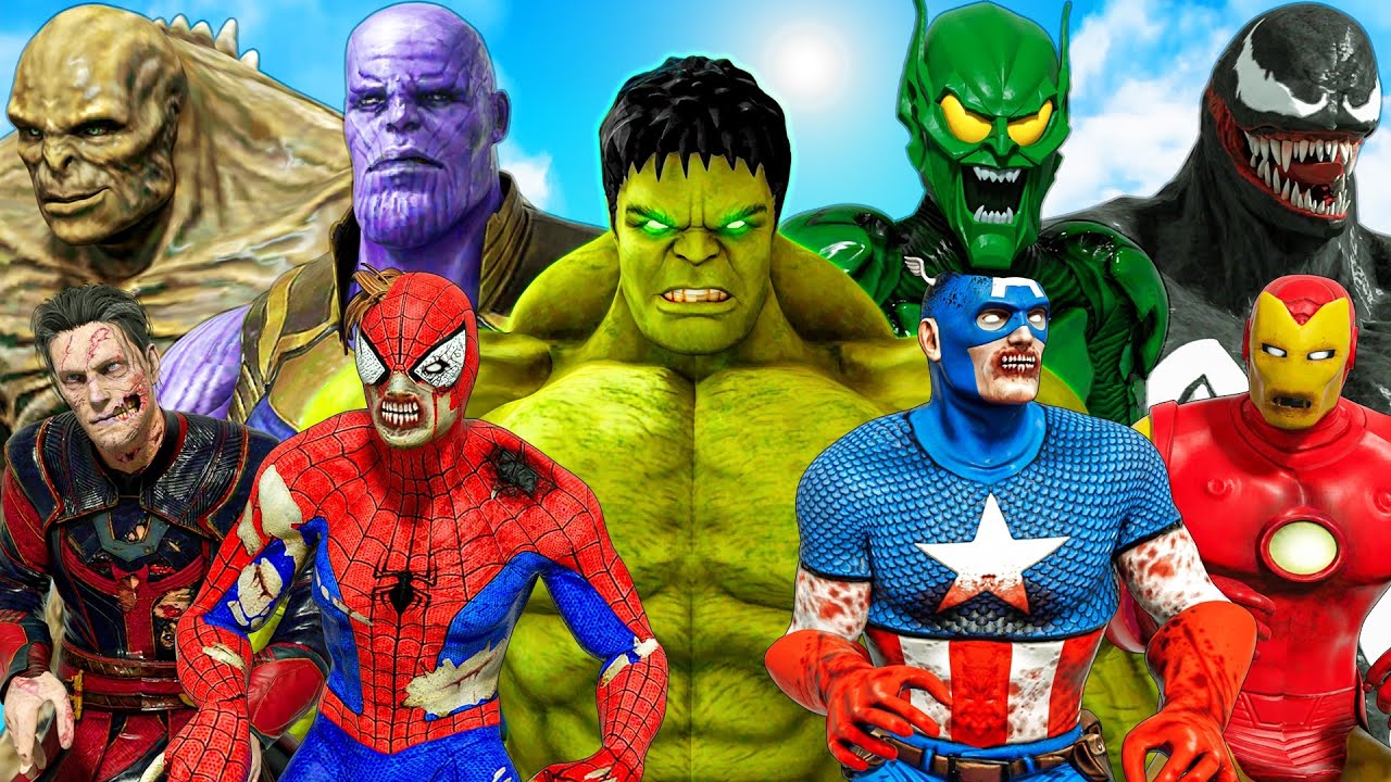 THE AVENGERS ZOMBIE vs TEAM SUPERVILLAINS - SUPER EPIC BATTLE MOVIE | KjraGaming