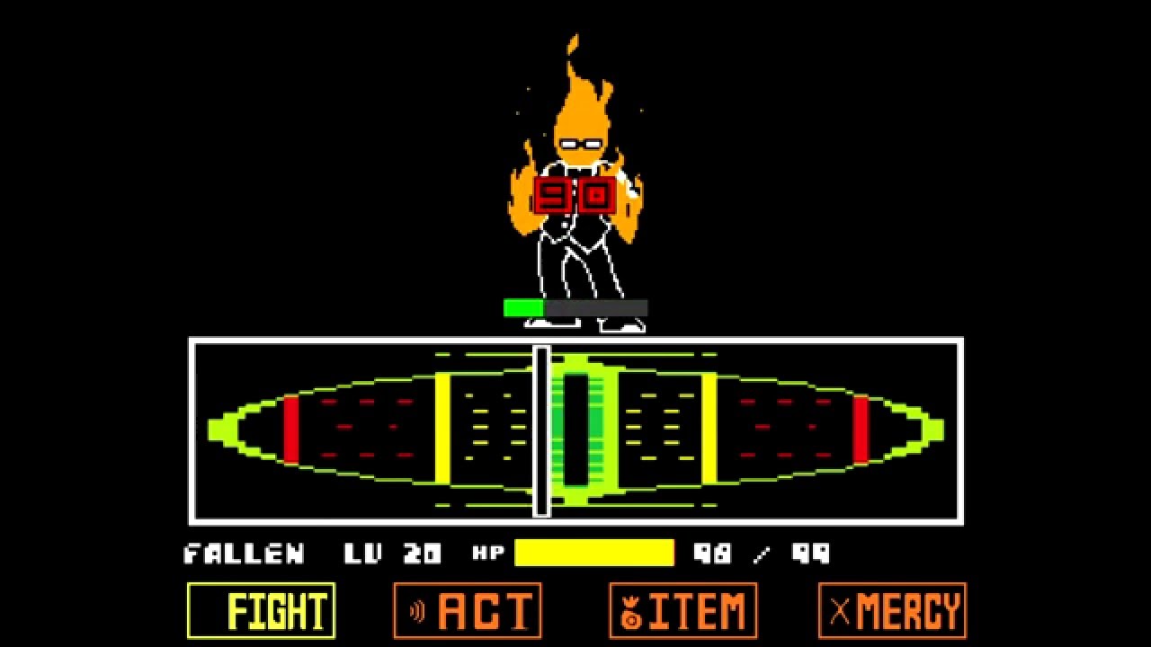 Undertale - Genocide Grillby Fight (Unitale) - No deaths