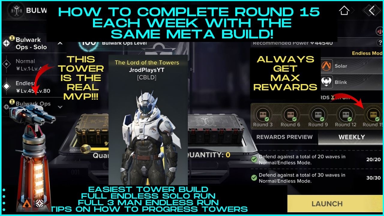 This tower is the REAL MVP - How to reach level 15 every week in Bulwark Ops #destinyrising