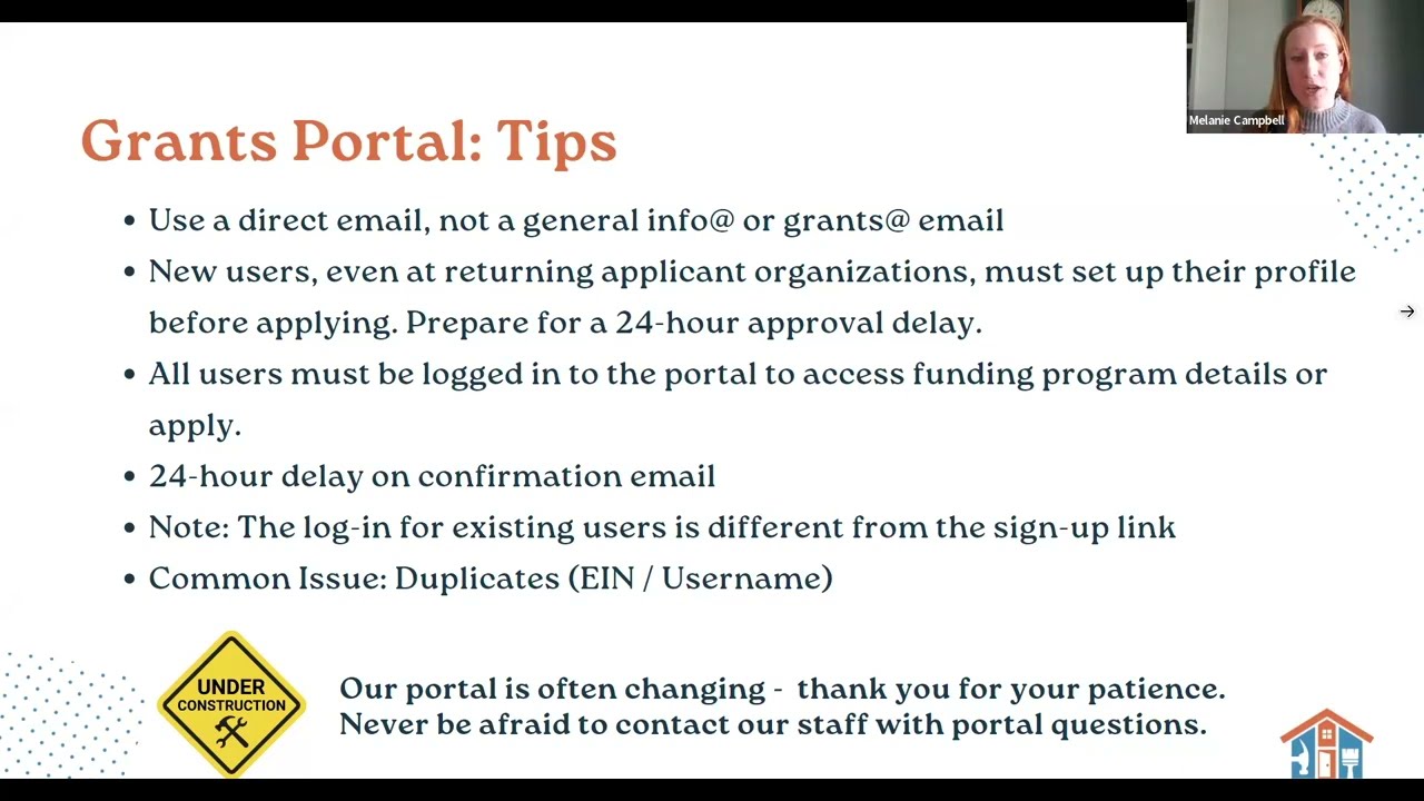 Grants Portal Tips & Walk-Through