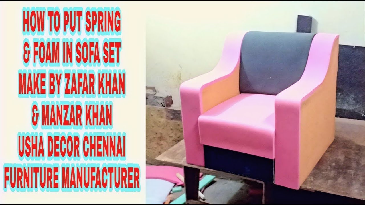 #sofaset #foaming #tutorial ZIGZAG SPRING & FOAMING PROCESS MAKE BY ZAFAR KHAN