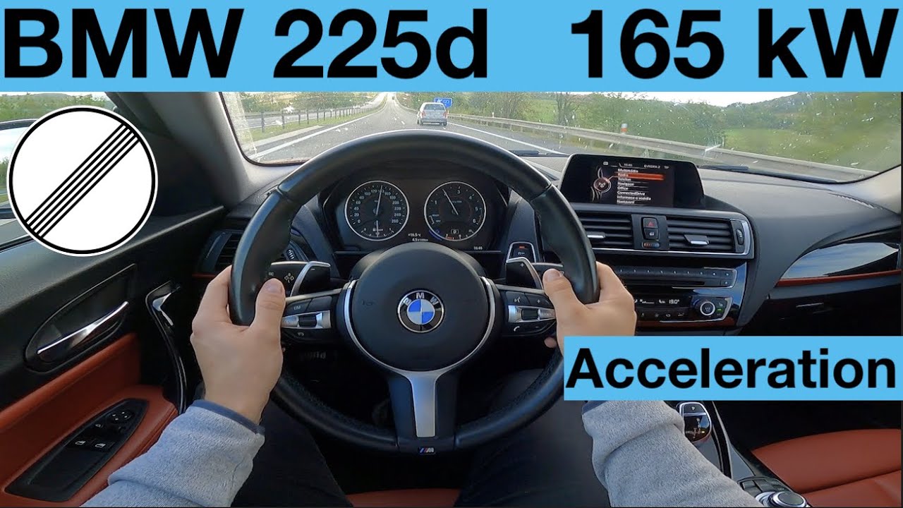 BMW 225d 165 kW POV Test Drive + Acceleration 0-200 km/h