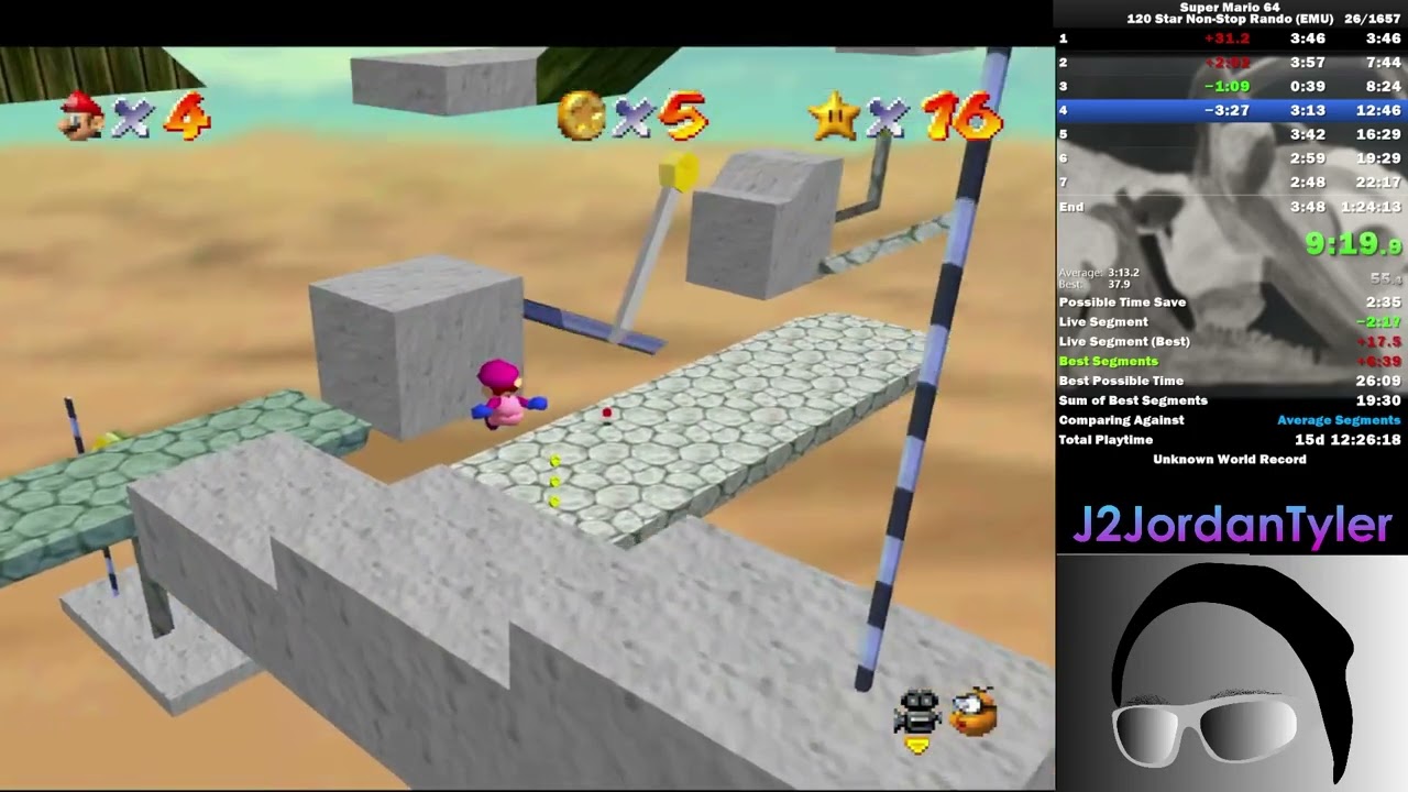 1:23:43 | Super Mario 64 RANDOMIZER - 120 Star [Non-Stop, Random Seed, Normal Difficulty]
