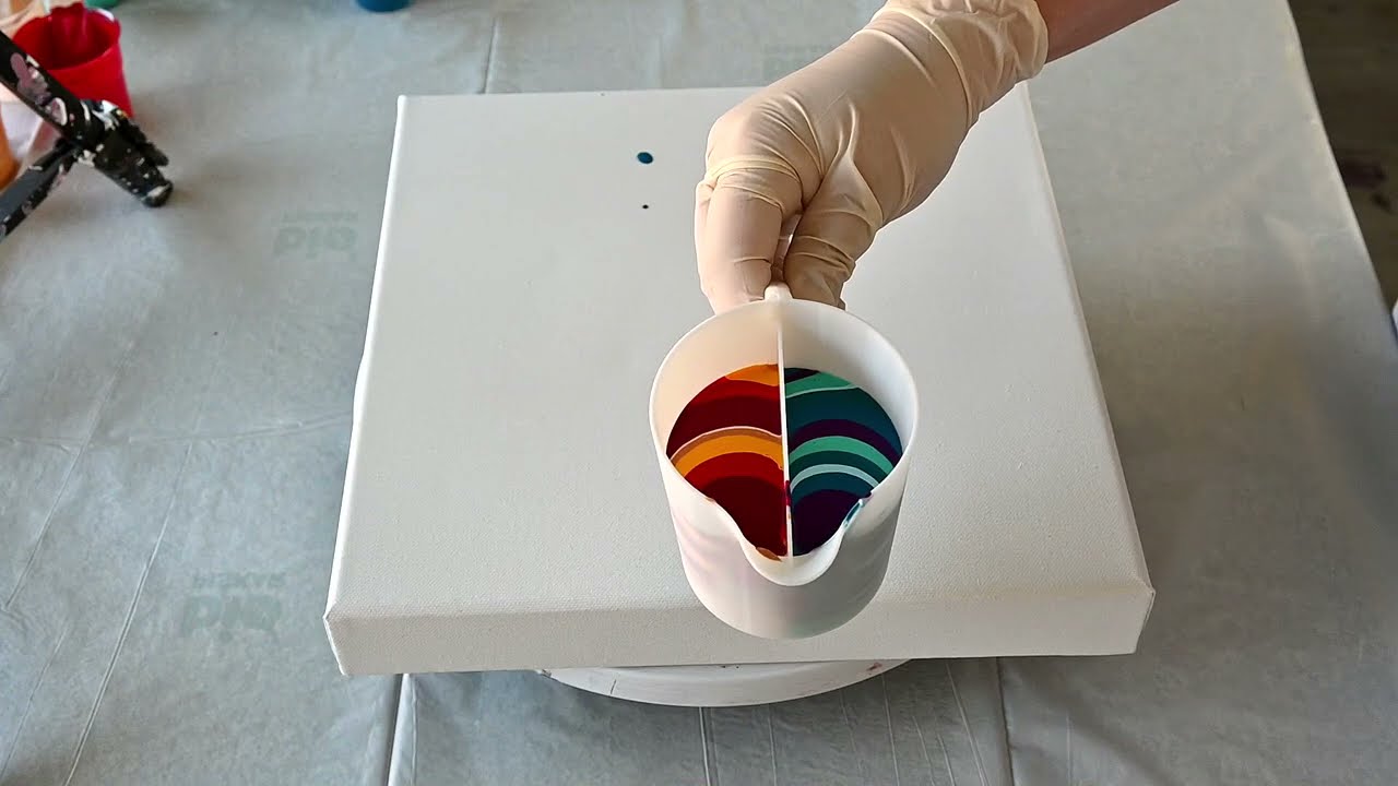 (643) Fire & Ice ~ MARBLE KISS ~ Split cup acrylic pour painting ~ Fluid art ~ Step by step tutorial