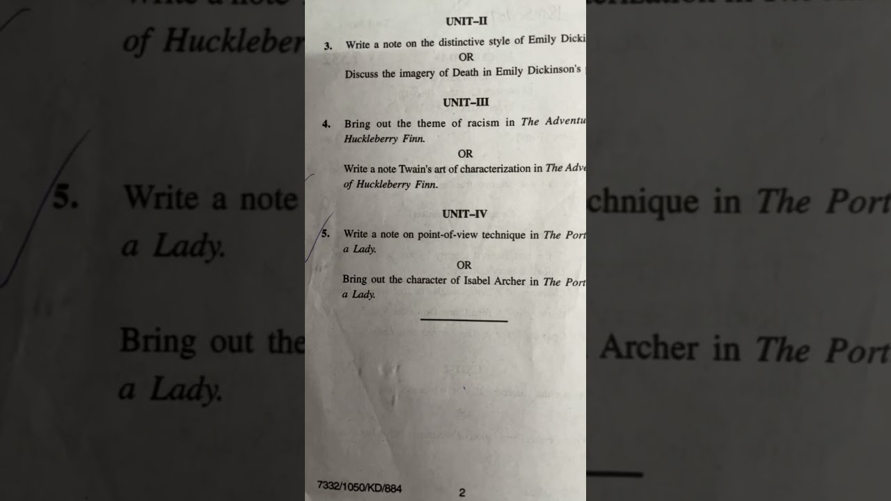 MA English KUK Question Paper- American Literature 2019 #kuk #questionpaper #maenglish #english