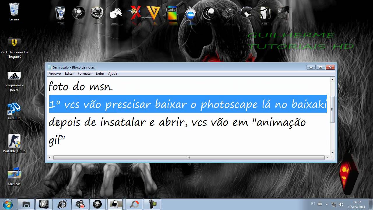 como colocar gif (slide de imagens) no msn