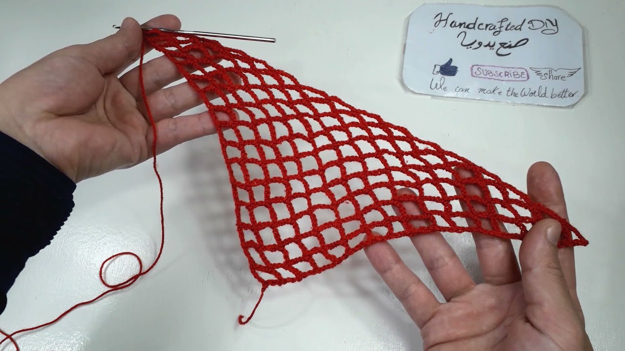 Triangle crochet shawl with summer net stitch شال مثلث رائع بالكروشيه على شكل شبكة