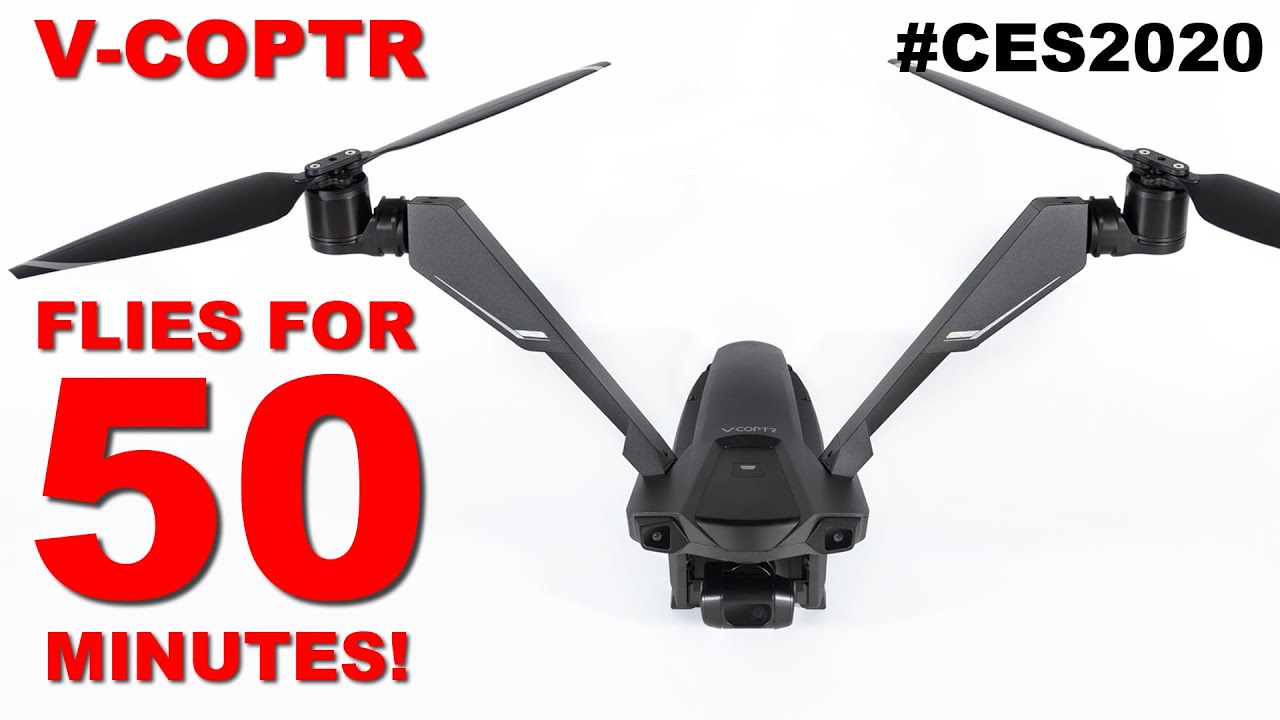 V-COPTR Drone has 2 Propellers, Flies for 50 Minutes!