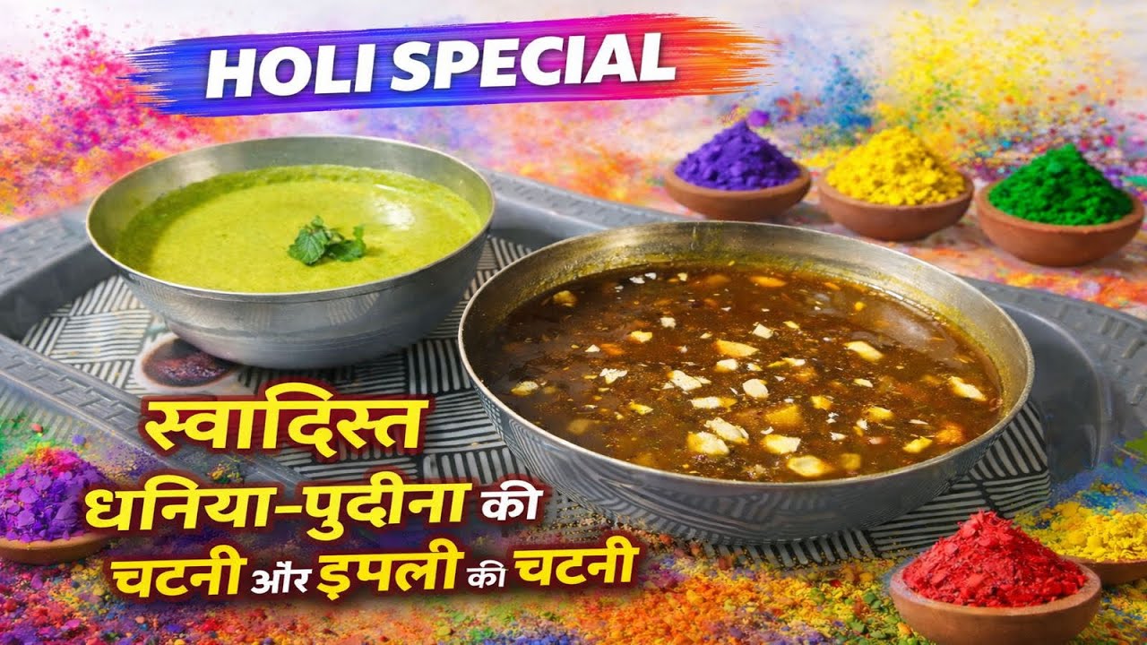 चाट स्पेशल। इमली की खट्टी मीठी चटनी । धनिया पुदीना की चटनी बनाने आसान का तरीका । Holi special recipe