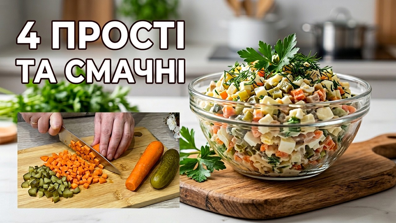 4 Смачні салати з простих продуктів | Швидко і по-домашньому
