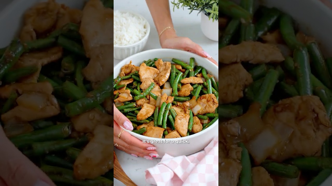 BETTER than takeout Chicken and Green Bean Stir Fry 🔥 #easyrecipe