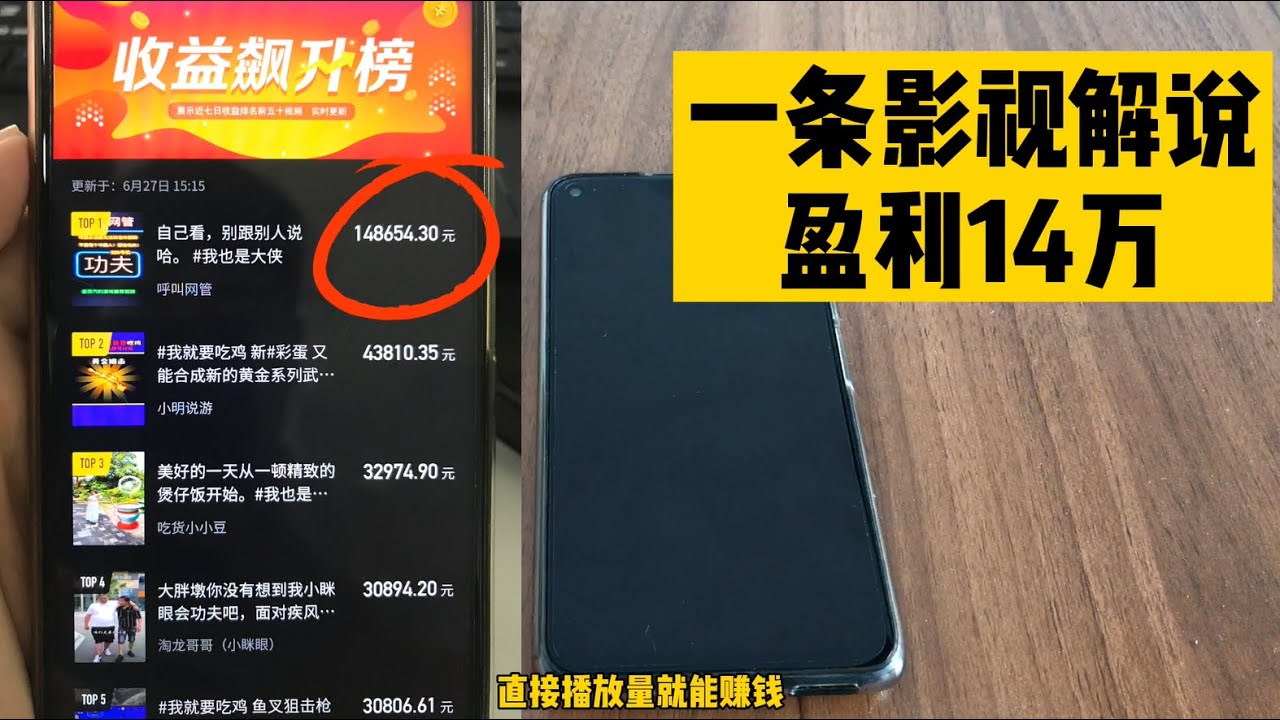 抖音做影视剪辑一条视频收益14W，就是带上了小程序推广，比较简单，新手小白就能轻松学会