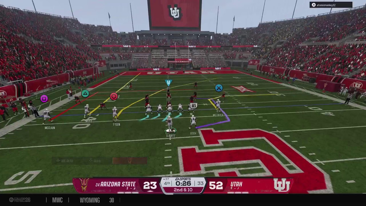24 Arizona State 3-2 XII Utah 4-1 College football 26 Online DYNASTY