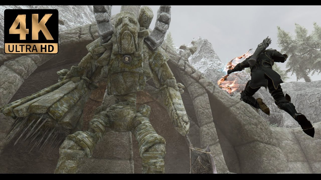 [4k] Ultra modded Skyrim Archery & Elden Ring Bloodhound Dodge vs Goliath Sentinel | RTX 3080