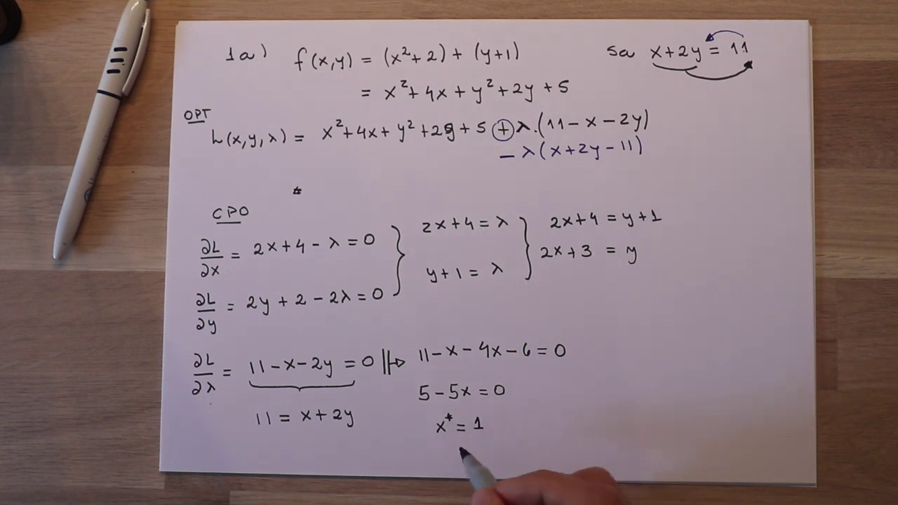 Método de multiplicadores de Lagrange - óptimos relativos (2)
