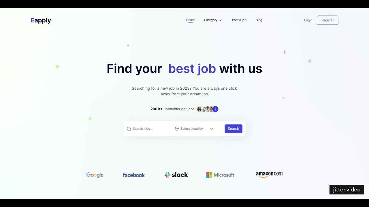 Online job portal website design in Figma