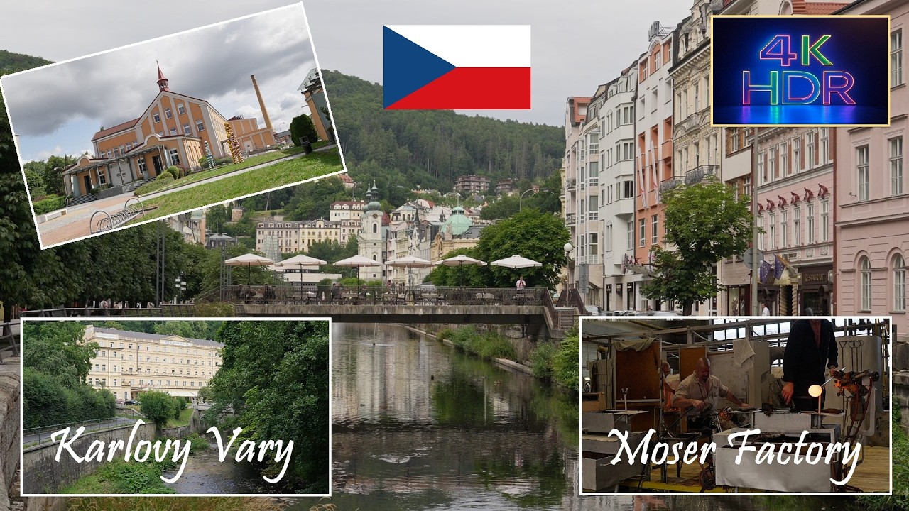 Karlovy Vary 4K HDR Walking Tour – Cinematic Journey Through Karlsbad’s Hot Springs & Moser Factory