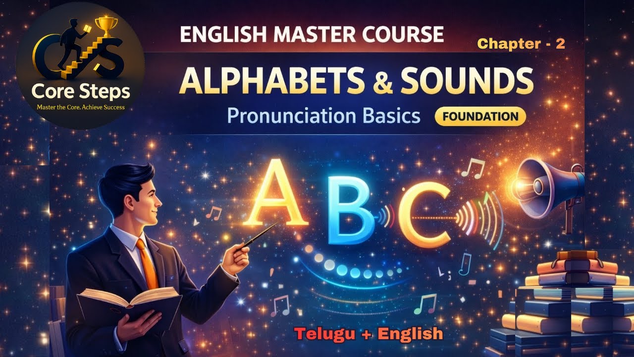 English Master Course | Alphabets & Sounds | Pronunciation Basics | Telugu + English #english