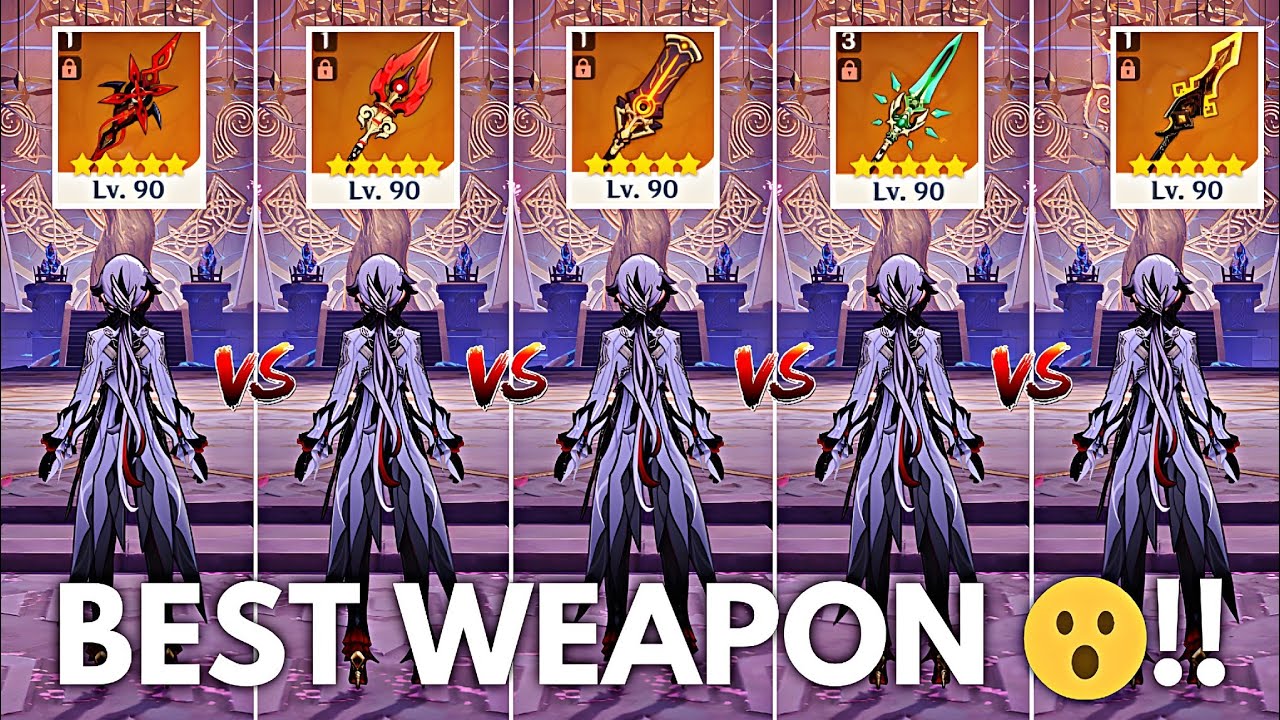C1 Arlecchino All 5 Star Weapon Comparison! Genshin Impact
