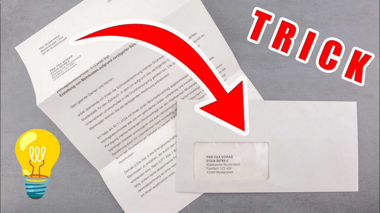 Brief falten f&uuml;r Briefumschlag mit Fenster (Trick) | A4 Blatt in Kuvert 📄 📩