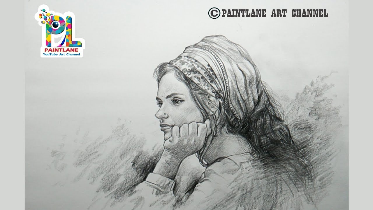 How to draw Girl Face Portrait with pencil | Step by Step Pencil Art