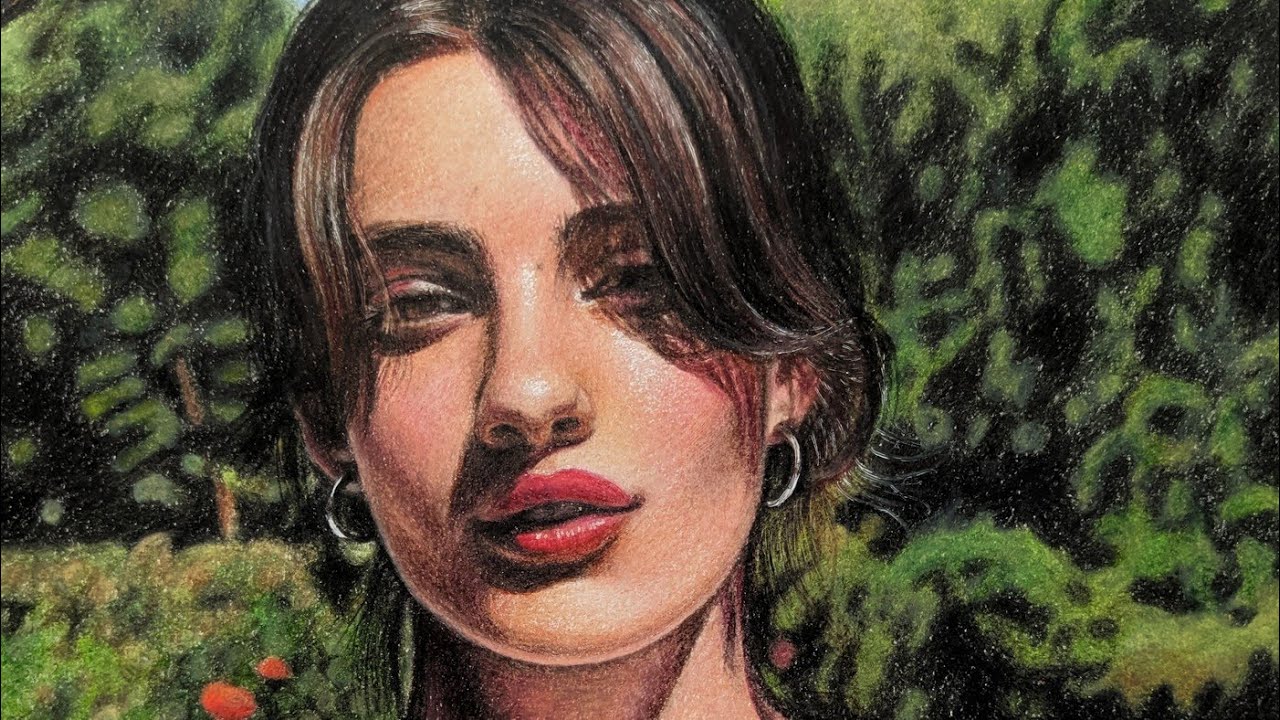 Drawing Diana Silvers | Colored pencils portrait