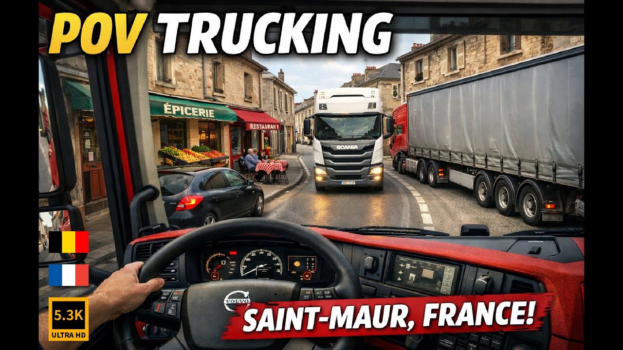 A Truck trip to Saint-Maur, France from Belgium | VOLVO FH 500 | POV Truck drive
