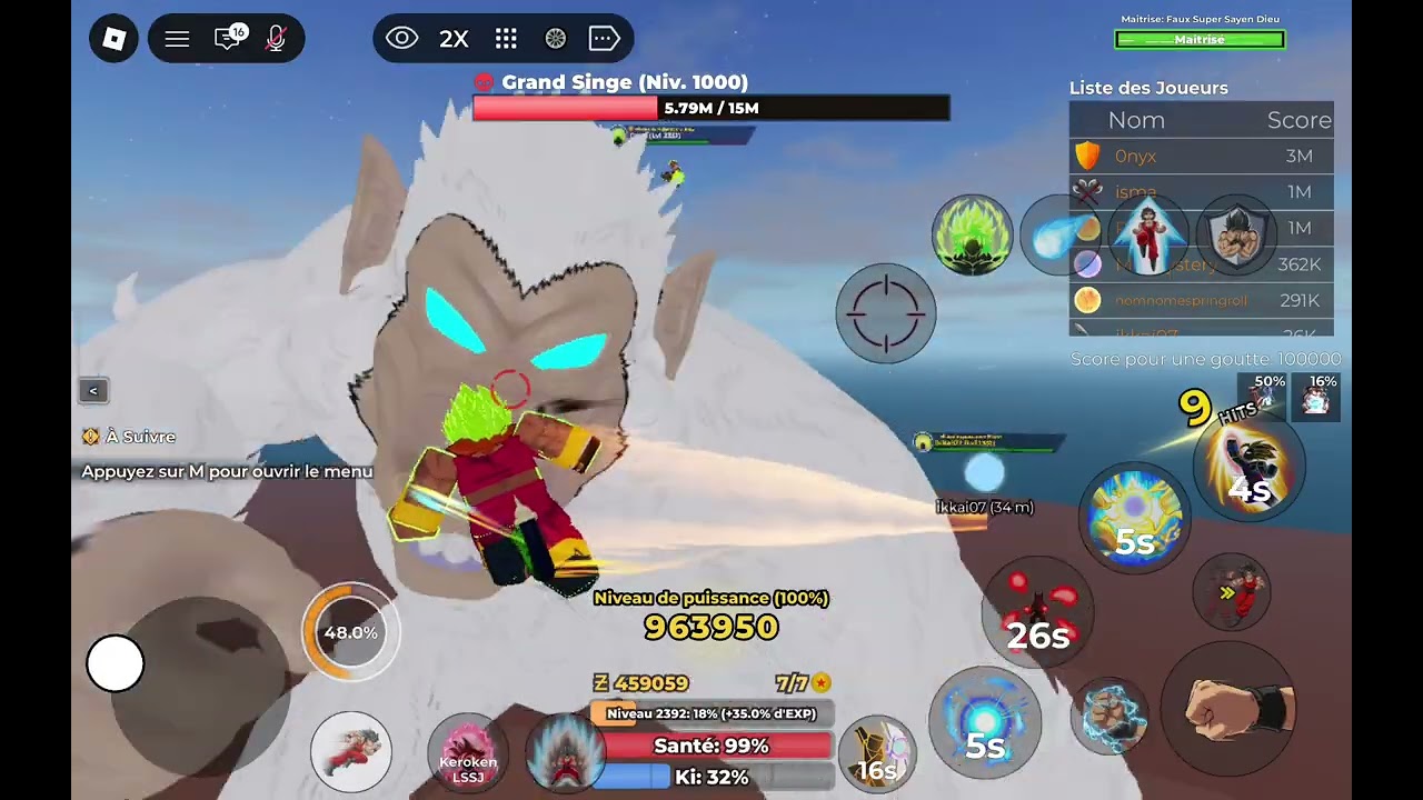 J'ai battu le grand singe sur dragon soul #roblox