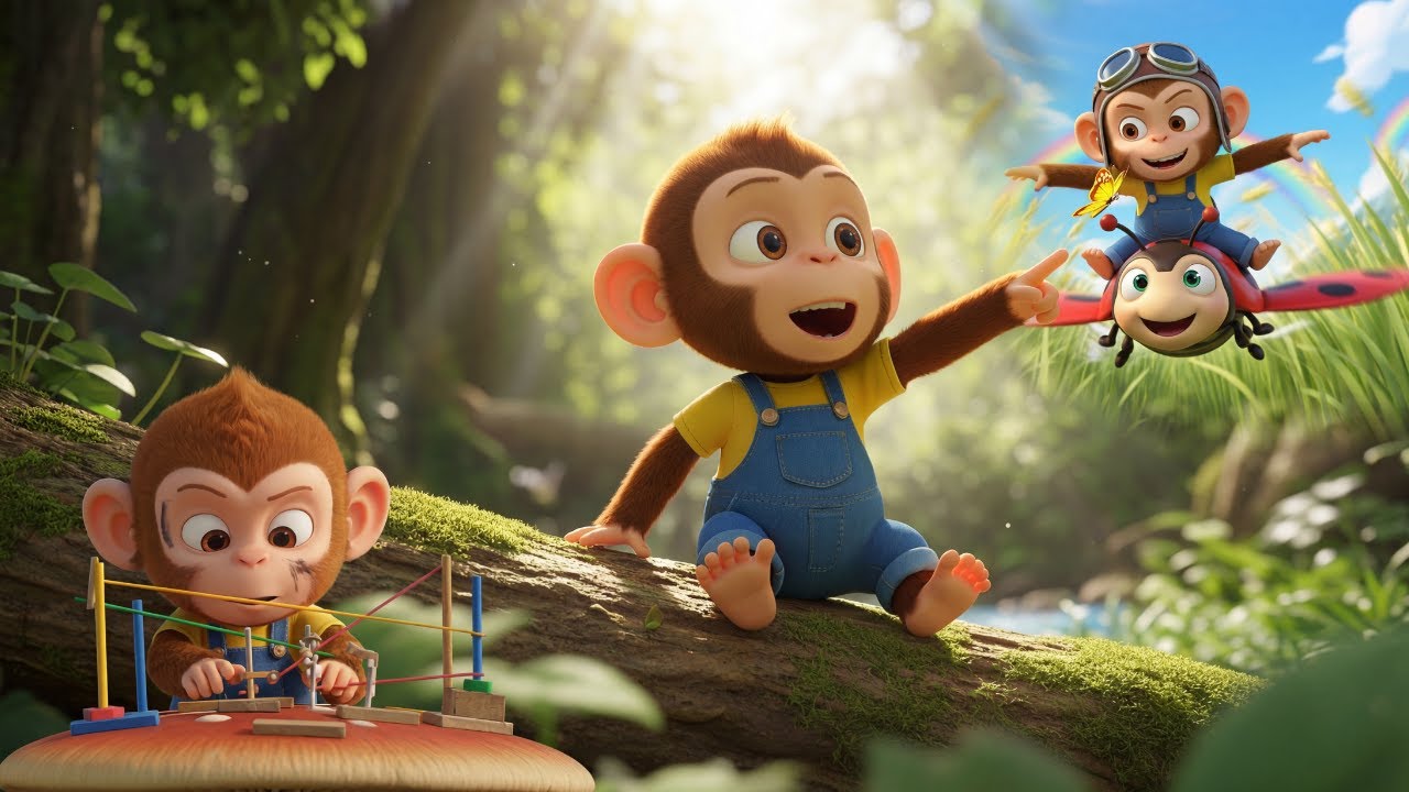 BiBi Monkey & the Sunny Forest Ride 🌳🐒🚜 | Monkey Family