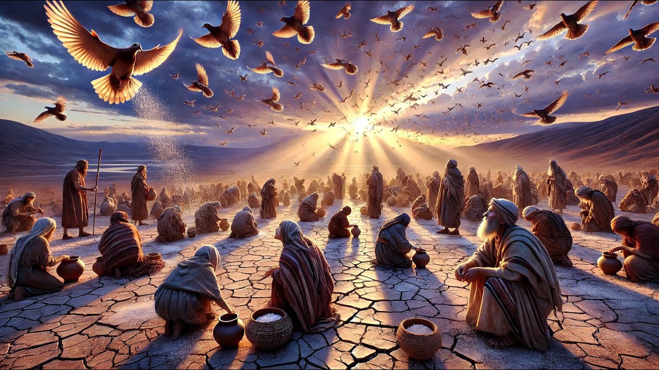 God Provides Manna and Quail for Israel in the Wilderness | Exodus 16 | AI Animation |Bible Revealed