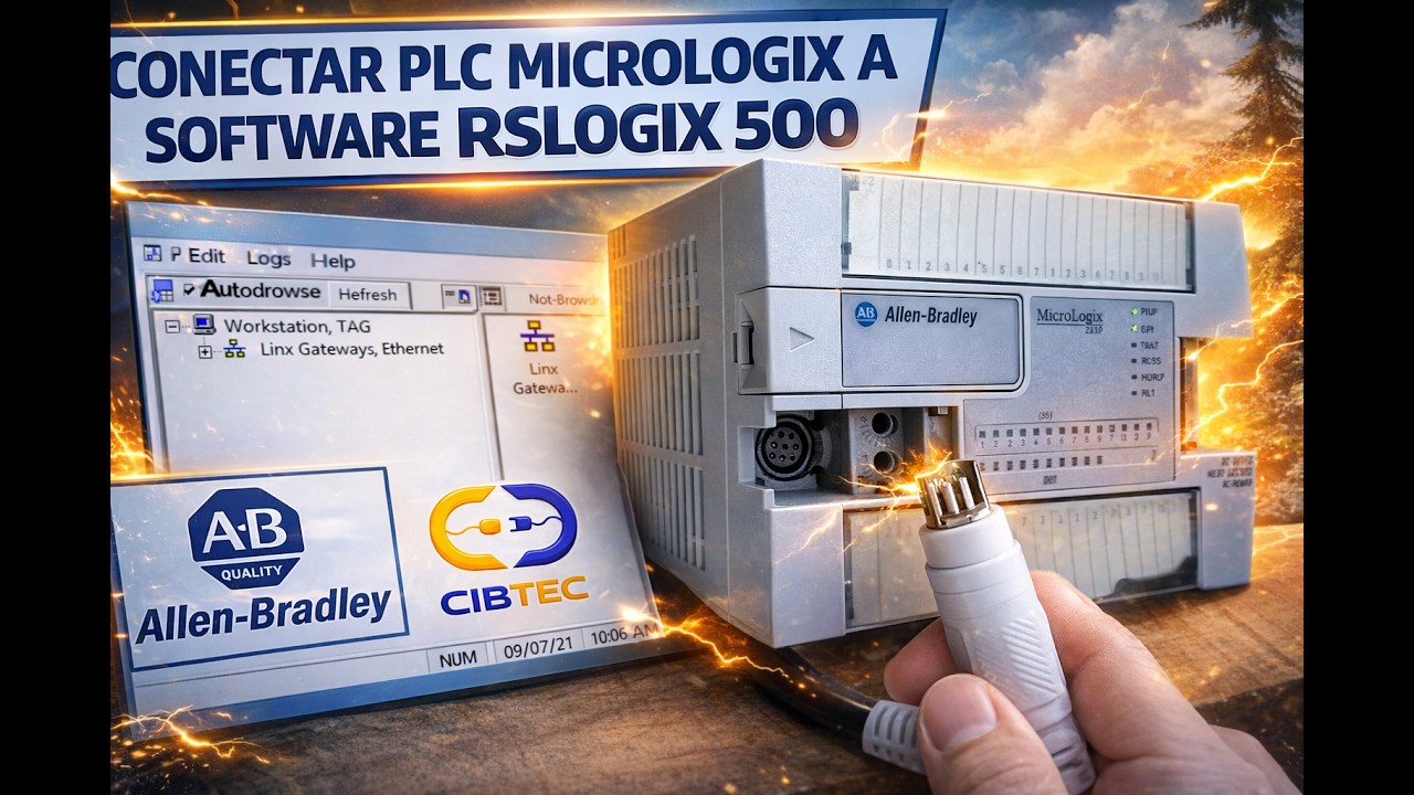 Conectar PLC Micrologix y SLC500 a software RSLogix 500 (Hacer respaldo de programa en PLC)